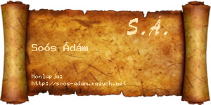 Soós Ádám névjegykártya